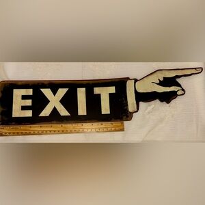 Vintage Black and White Metal Sign